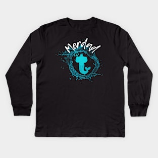 Merfamily-Dad Kids Long Sleeve T-Shirt